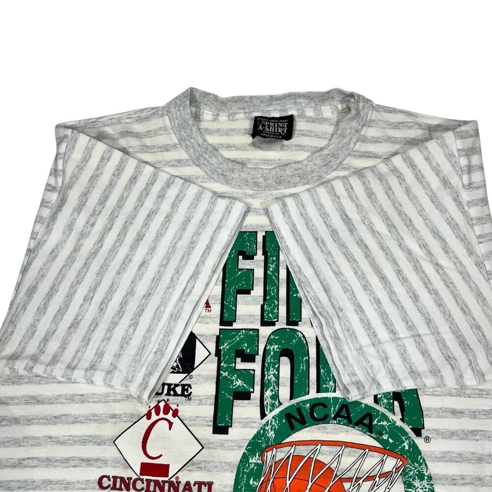 Vintage Print A-Shirt 1992 NCAA Final Four Win Cities Striped T-Shirt Size XL - Picture 4 of 11
